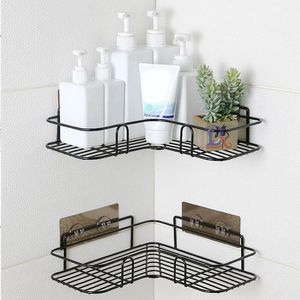 Titulares de armazenamento racks 1pc Iron Banheiro Prateleira Caddy Mount Mount Shampoo Prateleiras com Copa da Copa Acessórios para Organizador de Cozinha 230418