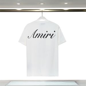 남성 디자이너 T 셔츠 고급 Tshirt Amri for Men 최고 대형 티 AMR 셔츠 AMRI 의류 패션 여름 AMIRIR 셔츠 선원 목록 D1