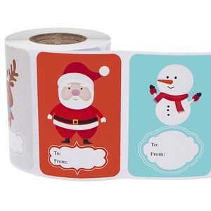 Gift Wrap Christmas Sticker Gifts Cartoon Print Snowman Elk 250/Roll Birthday Stickers Mes Labels Drop Delivery Home Garden Dhgarden DH2H3