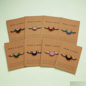 أساور سحر في BK Resin Resin Moon Bracelet للرجال النساء يصنعون بطاقة أمنيات هدية حجرية حبل سلسلة مجوهرات ساحرة تسليم DHOU8