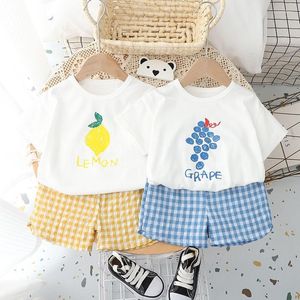 Roupas Petos de fruta impressa calças de camiseta para menino de menino roupas de verão roupa de verão