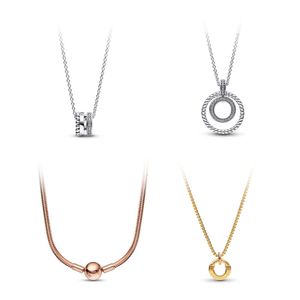 Pandoras necklace S925 Sterling Silver Ring Wave Dotted Diamond Removable Pendant Plated Rose Gold Snake Bone Designer Necklace pandoras box