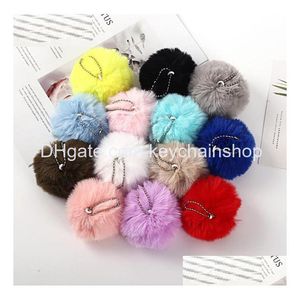 Chaços de chaves 13 cores 8cm Faux Rabbit Fur Ball Girls Girls Car Salo