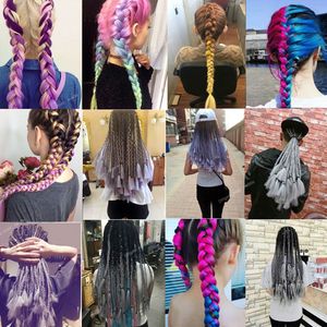 24inch Jumbo Hair For Braids Ombre Braiding Hair Extensions Synthetic Jumbo Braid Blonde Pink Golden Hair Synthetic HairSynthetic Braiding Hair(For Black) blonde
