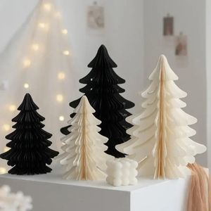 Decorações de Natal 2 unidades / conjunto Decorações de Natal desktop árvore de Natal origami árvore de Natal decorações para casa ins decoração de janela 231117