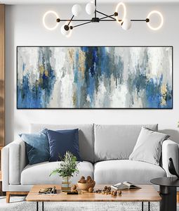 Modern Abstract oil Paintings Print on Canvas Nordic Blue Wall Art Pictures Canvas Posters for Living Room Home Wall Decoration4913861