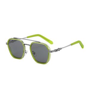K10 Piastra lente in nylon ad alta definizione croce fiore stile punk hip-hop abbinata montatura per occhiali a doppio raggio bordo spesso occhiali con montatura grande retrò