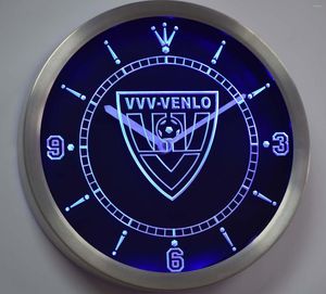 ウォールクロックNC1025 VVV-Venlo Eerste DivisieオランダフットボールネオンライトサインLEDクロック