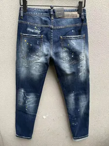 Herren Jeans Distressed Motorrad Biker Jeans Rock Skinny Slim Ripped Hole Letter Hip Hop Denim Pants 22ss