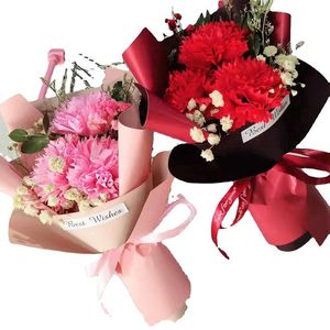 Decorative Flowers & Wreaths Handmade Dried Flower Bouquet Carnation Gypsophila Artificial Soap Flowers Eternal Mother Valentines Day Dhrnq