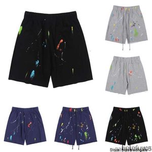 Men's Shorts American Fashion Brand Galleryes Depts ręcznie malowany plusk printing czyste bawełniane spodnie Terry High Street Casual Sweatpants ldeu