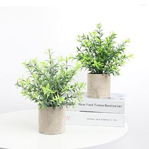 Decorative Flowers Potting Nordic Mini Realistic Potted Plants Green Plant Small Simulation Bonsai Home Garden Shelf Decoration Type 1