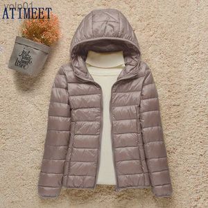 Women's Down Parkas 2021 New Women Thin Down Jacket White Duck Down Ultralight Jackets Autumn And Winter Warm Coats Portable OutwearL231118