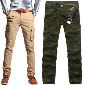 Męskie spodnie Wysokiej jakości Khaki Casual Pants Wojskowe taktyczne joggery Kamuflażowe spodni ładunkowe mody Multi Pieszerzy Black Army Spodni