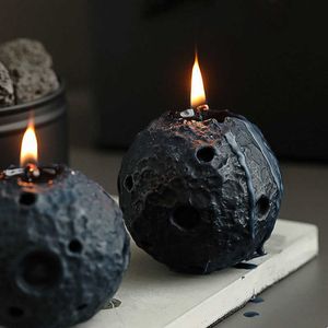 Doftande ljus svart ljus månen doftljus kreativt sovrum hem dekoration ljus hem gåvor souvenir sfäriska månljus för hem z0418
