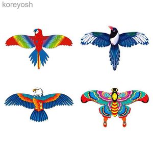 Kite acessórios kite 1 conjunto crianças kite brinquedo dos desenhos animados borboleta andorinhas águia kite com alça crianças voando pipa brinquedos ao ar livre l2311