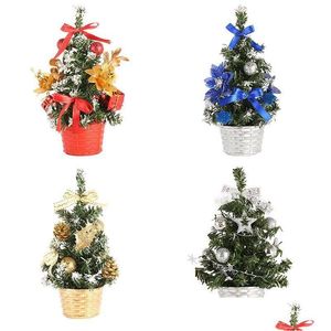 Christmas Decorations 20-40Cm Artificial Table Mini Christmas Tree Pvc Window Shop Mall Home Decoration Festival Miniature Ornaments D Dh1Ia