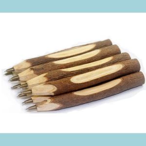 Penne a sfera creative ecologiche in legno penna matita ramo di legno fatto a mano scrivere materiale scolastico cancelleria regalo 5.1 / 6.6 personalizzato proprio D Dhjgd