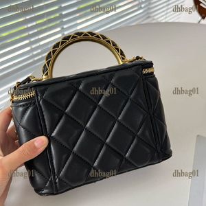 Fünffarbige Mini-Damen-Klassik-Kosmetiktasche aus echtem Leder, Matelasse-Kette, gesteppt, Luxus-Handtasche, Münzgeldbörse mit Spiegelwebung, handgehaltener Kartenhalter, Pochette, 17 cm