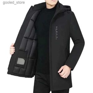 Men's Trench Coats Top Grade 2021 Winter Brand Casual Fashion Long Parka Men Windbreaker Jacket with Hooded Mens Clothes Outdoor Waterproof Brand Q231118