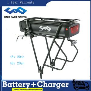 48V Gepäckträgerbatterie 36V Ebike 52V Lithium 20AH 28AH Leistungsstarkes elektrisches Trägerfahrrad für BaFang 500W 1000W Motor Kit