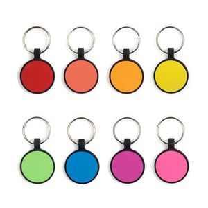 Hundtagg -ID -kort Rundtaggar Keyring Food Grade Sile Pet Tag Diy Cat och ID Keychain Drop Delivery Home Garden Supplies Dhgarden Dh47g