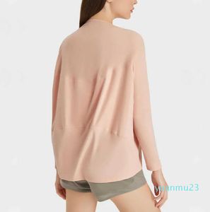 Yoga-Outfit 33 Oversize Solid Long Sleeve Yoga Shirts Frauen Plain Naked Feel Workout Tops Gym Shirt Plus Size Activewear XS-XL