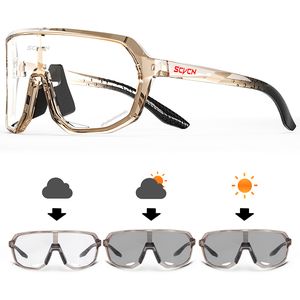 Outdoor Eyewear SCVCN Pochromic Cycling Glasses UV400 Sunglasses Sports Bicycle Bike Goggles MTB Eyepieces 230418