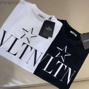 Designer Valentine Camiseta Warren VT Tino Cinco Pontos Estrela Moda Sinal Carta T-shirt Impresso Manga Curta Casal Estilo Solto Valantino