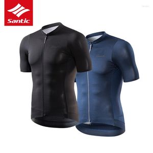 جاكيتات السباق 2023 Santical Men Men Sleeved Sleevived Cycling Jersey Pro Team MTB Road Bike Sport Treasable Anti-Rink Riding Wide