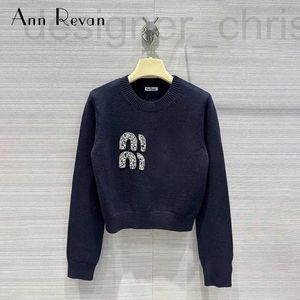 Damenpullover Designer Luxus Ann Revan Französisch M 2023 Xiaoxiangfeng Schwerindustrie Brief Intarsien Diamant Kurzstrickpullover Pullover weiblich PYZJ