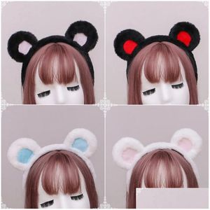 Accessori per capelli Cerchio di peluche Orecchie da orso carino Fasce Copricapo di animali Copricapo Lolita giapponese Copricapo del partito di cosplay Consegna di goccia Dh1Zt