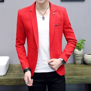 高品質のブレザーメンズブリティッシュスタイルエレガントなハイシンプルなファッションパーティービジネスカジュアル紳士スリムフィットジャケット