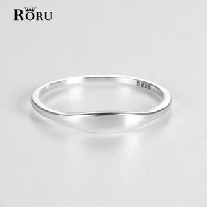 Wedding Rings Simple 925 Sterling Silver Irregular Glossy Rose Gold Silver Color Finger Rings for Women Men Birthday Daily Jewelry Accessories231118