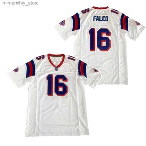 Colecionável BG American Football Jersey 16 Falco Jerseys Bordado Costura Sportswear Ao Ar Livre Hip Hop Solto Branco Vermelho 2020 Novo Filme Quente Q231118