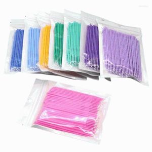 Escovas de maquiagem 100pcs/lote micro comandar cílios Extensão descartável Coloque de cílios de cílios Aplicatores grátis