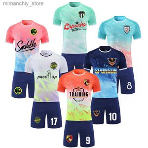 Collectable Men Football Uniform Kids Soccer Jerseys 2022 Nya sportsatser Soccer Shirt Child Tracksuits sportkläder för barn bär Q231118