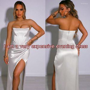 Vestidos casuais vestido de noite sexy 2023 longa y2k roupas de verão brancas sem alças festas no tornozelo chique e elegante para mulheres