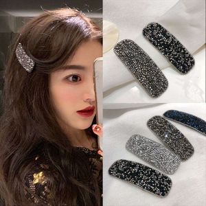 Estilo coreano versátil cristal brilhante líquido vermelho com diamante cabelo bang edge bb adulto clipe headwear