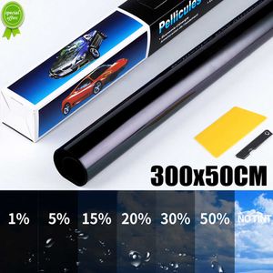 300CMX50CM Black Car Window Foils Drużynie zabarwiający samochód AUTO STRONNE SZKOLNE SZKOLNE SŁOFNORD Słoneczne UV Naklejki