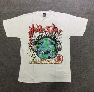 Męskie koszulki Hellstar Studios Globe Tee Plus Size Men T-shirty ciężkie bawełniane wierzchołki Man Vintage 11-shirt koszulka streetwearu młodzież