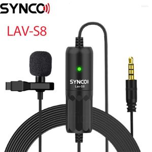 Mikrofony Synco LAV-S8 Lapel Micophone Professional 3,5 mm TRRS/TRS przewodowy audio Lavalier Microfone Microfone Mic Vs Boya By-M1 Top prezent