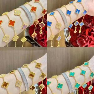 4/four Fashion Brand Vans&Cleef Bracelet Luxury Five Flower Agate Diamond Chain Bracelet Clover Bracelet Women's Designer Bracelet Gift