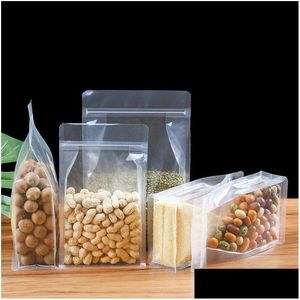 Verpackungsbeutel Transparent Stand Up Plastic Self Sealing Bag High Clear Window Kaffee Snack Cookie Reis Verpackung Geschenk Lx3413 Drop Del Dhiub