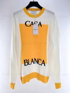 Herrenpullover Übergroße Casablanca-Wollpullover für Männer und Frauen 1 1 Hochwertiger Farbblock-Strickpullover T231118