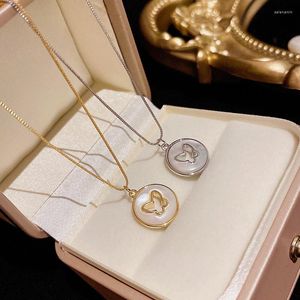 Chains 2023 Shell Hollow Butterfly Charm Pendant&necklaces For Women Fashion Brand Jewelry Elegant Chain Choker Necklaces Gift