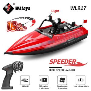 ElectricRC Boats WLtoys WL917 RC Boat 2.4Ghz 16kmh High Speed Racing Boat Model Speedboat Kids Gifts RC Toys 230417