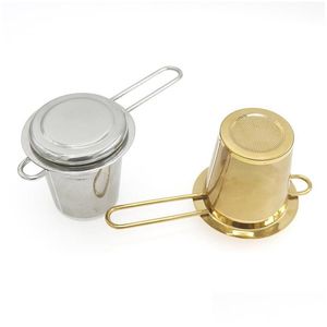 Strumenti per tè e caffè 304 Colino per tè in acciaio inossidabile Mini infusore con manico Filtro per spezie alla vaniglia per la casa Diffusore Cucina Acc Dhgarden Dhyyl