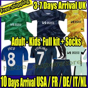 Full Kit with Socks 23 24 Nkunku Jackson CFC soccer jerseys Disasi 2023 2024 Enzo Fernandez Mudryk JAMES STERLING Cucurella Chukwuemeka football men kids Ugochukwu