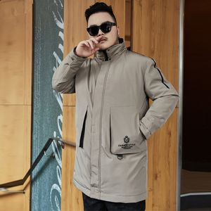 Herrgravrockar Autumn Jacket Mänkläder Löst plus stor storlek 5xl 6xl 8xl 9xl 10xl Black Black Hoodies Male Long Windbreaker Man Hooded 230417